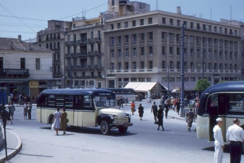 Athens Panepistimiou 1953 Busses.jpg