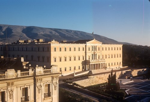 Athens Syntagma early 1950s by Avery Clark.JPG