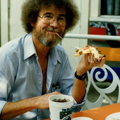 Bob Ross eating pizza 1990.jpg