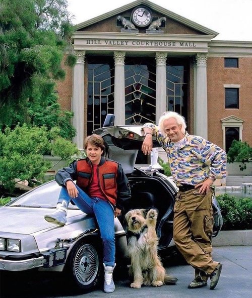 Back To The Future with Marty Doc and Einstein 1985.jpg